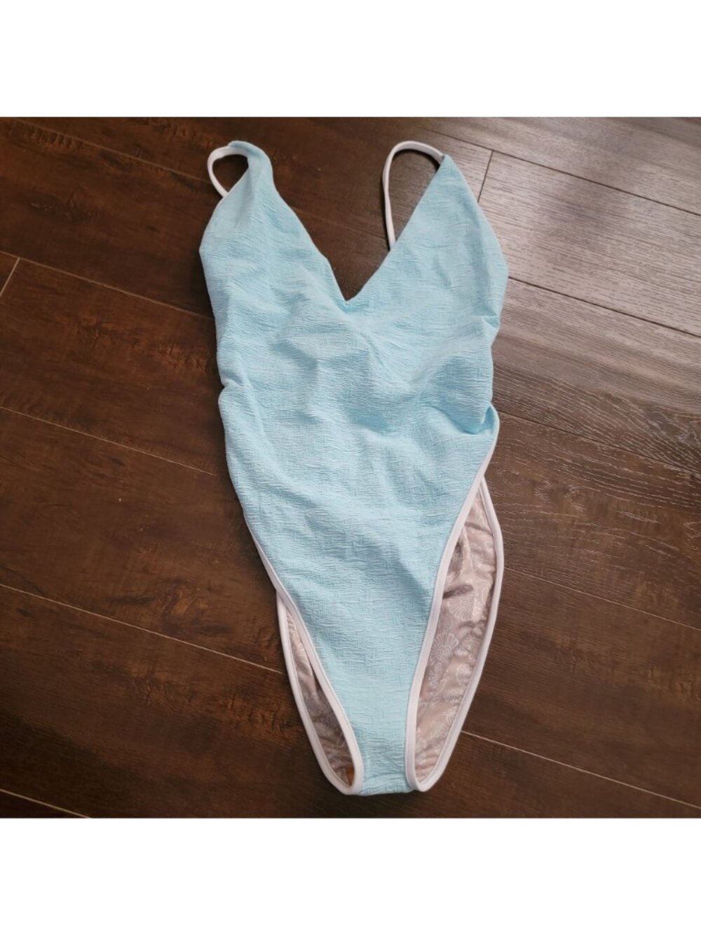New Free People Free-est Amber One piece Swimwsuit Womens XL Beach Sexy Blue - Picture 2 of 6
